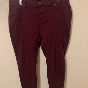 Maurices Burgundy Jeggings size 20 short